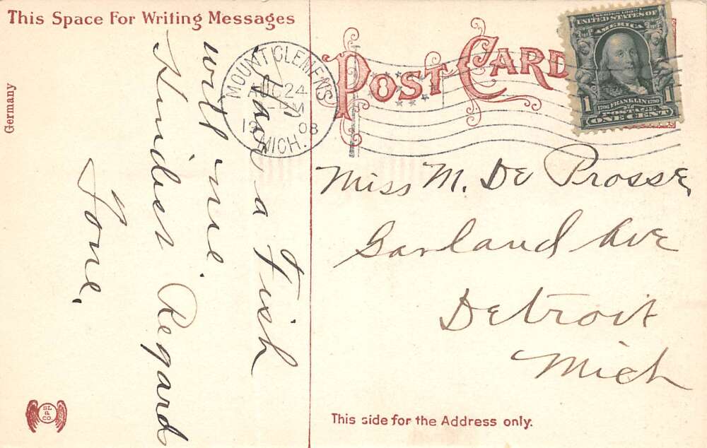 Mt. Clemens Michigan Man & Fish, Bingham's Lakeside Inn, Photo Print PC U5190 - Image 2