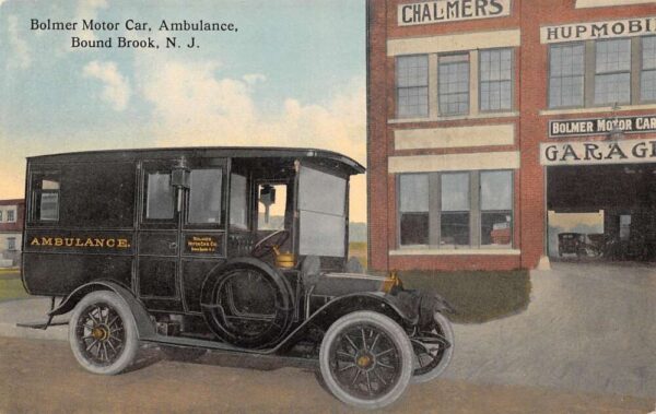 Bound Brook New Jersey Bolmer Motor Car Ambulance Vintage Postcard AA69312