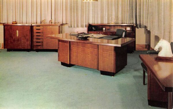 Office Furniture Adv Executive Suit Desk Vintage Postcard AA69343