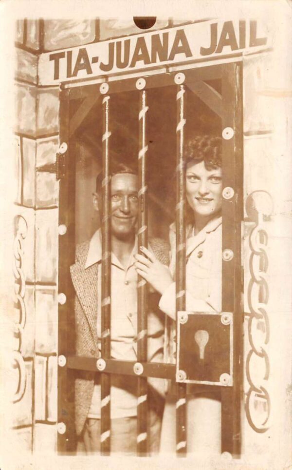 Tijuana Mexico Tia-Juana Jail Tourist Studio Real Photo Postcard AA69357