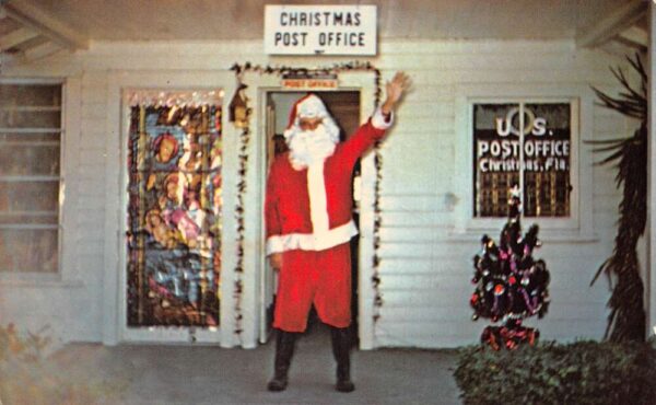 Christmas Florida Christmas Post Office Chrome Vintage Postcard U6764