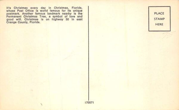 Christmas Florida Christmas Post Office Chrome Vintage Postcard U6764 - Image 2