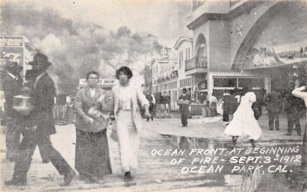 Ocean Park California Ocean Front, Beginning Of Fire, Sept. 3, 1912 PC U5222