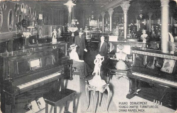 Grand Rapids Michigan Young & Chaffee Furniture Co. Piano Dpt., B/W Photo Print PC U5230