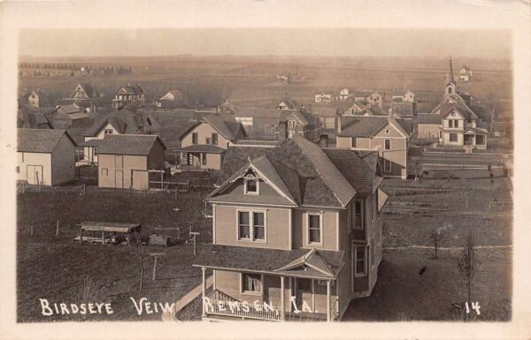 Remsen Iowa Bird's Eye View Of Remsen Real Photo Vintage Postcard U5263
