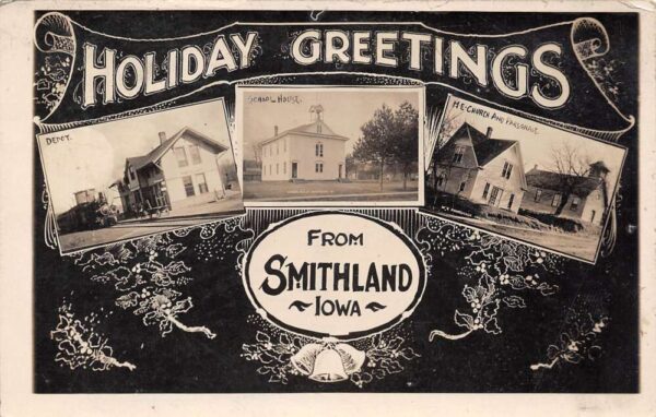 Smithland Iowa Holiday Greetings Multi-View Photo Vintage Postcard U5273