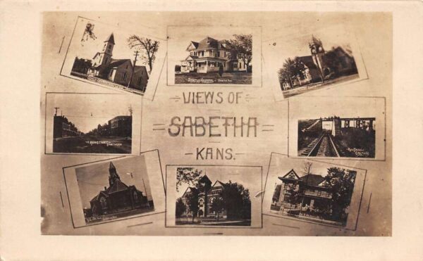 Sabetha Kansas Views OF Sabetha Multi-View Photo Vintage Postcard U5276