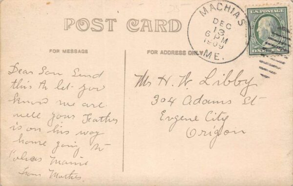 Machiasport Maine Aerial View Of Machiasport Real Photo Vintage Postcard U5284 - Image 2