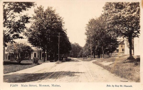 Monson Maine Main Street Real Photo Vintage Postcard U5288