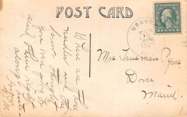 Monson Maine Main Street Real Photo Vintage Postcard U5288 - Image 2