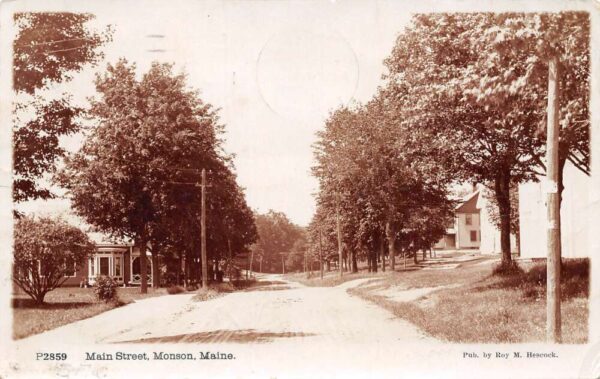 Monson Maine Main Street Real Photo Vintage Postcard U5290