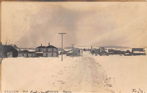 Easton Maine Snowy View Of Easton Real Photo Vintage Postcard U5291