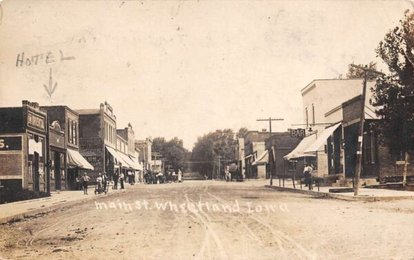 Wheatland Iowa Main Street Real Photo Vintage Postcard U5294