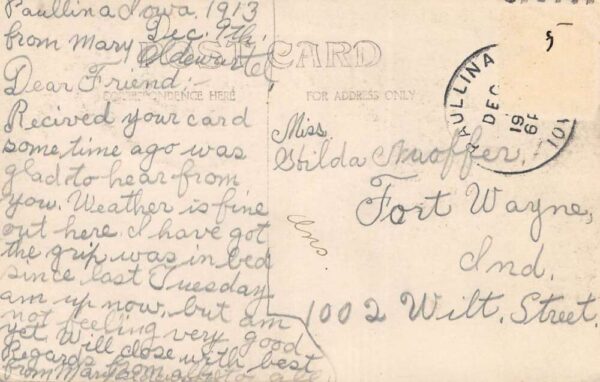 Granville Iowa Main Street Real Photo Vintage Postcard U5298 - Image 2