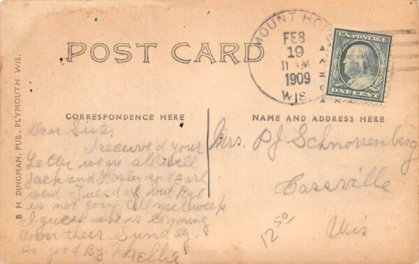 Fennimore Wisconsin Main Street Real Photo Vintage Postcard U5305 - Image 2