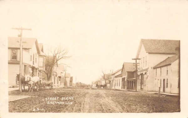 Eastman Wisconsin Street Scene Real Photo Vintage Postcard U5306