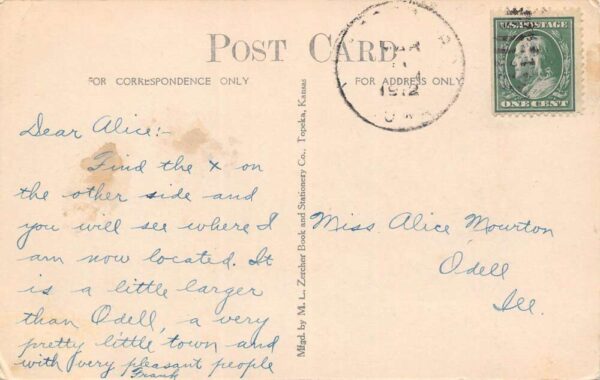 Woodward Iowa Main Street Real Photo Vintage Postcard U5308 - Image 2