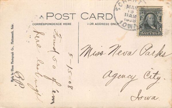 Scranton Iowa Main Street Looking South Real Photo Vintage Postcard U5311 - Image 2