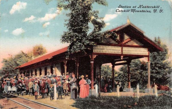 Kaaterskill New York Train Station In Catskill Mts. Color Lithograph PC U5361