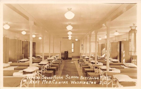 Washington D.C. Army Medical Center,Squad Room, School Battalion Real Photo PC U5395