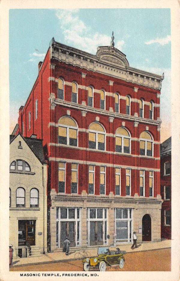 Frederick Maryland Masonic Temple White Border Vintage Postcard U5426