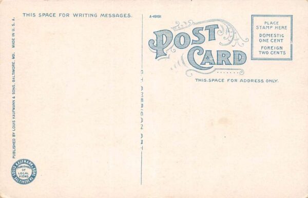 Frederick Maryland Masonic Temple White Border Vintage Postcard U5426 - Image 2