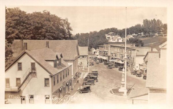 Wilton Maine Main Street Real Photo Vintage Postcard U5586