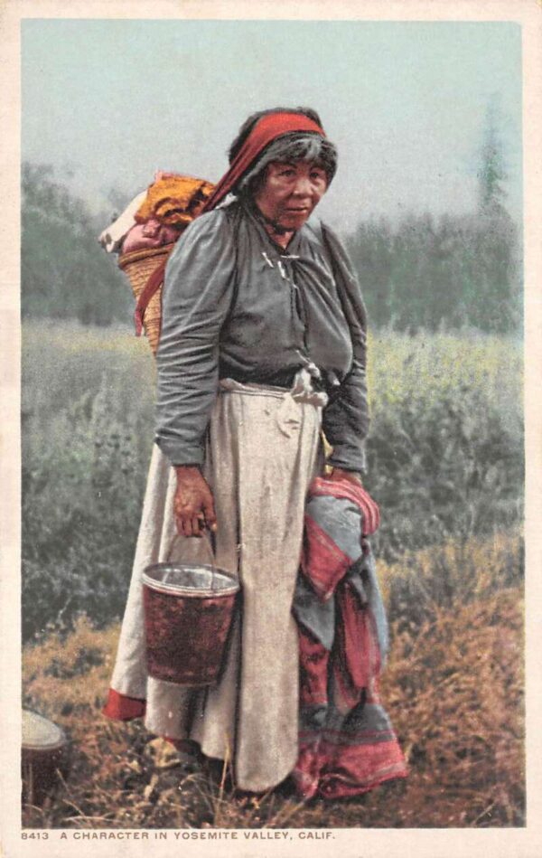 Yosemite Valley California A Character In Yosemite Valley, Color Lithograph PC U5612