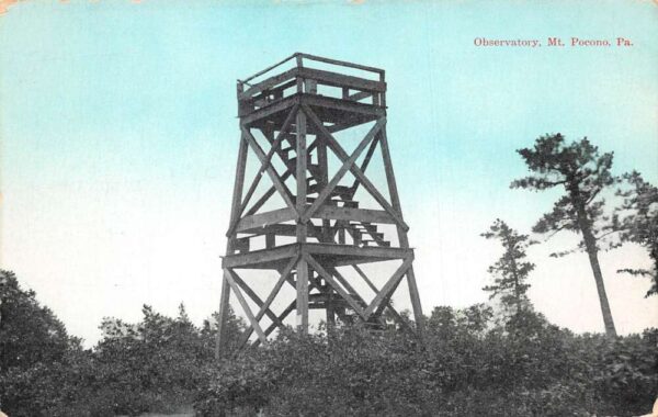 Mt. Pocono Pennsylvania Observatory Sky Tinted Vintage Postcard U5625