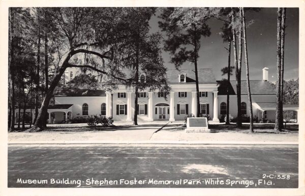 White Springs Florida Stephen Foster Mem. Park Museum Bldg. Real Photo PC U5647