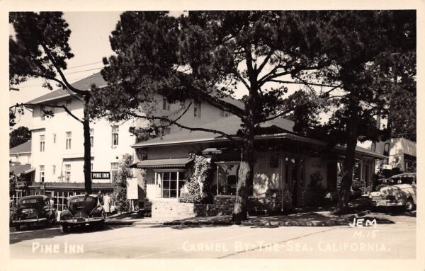 Carmel-By-The-Sea California Pine Inn B/W Photo Vintage Postcard U5650