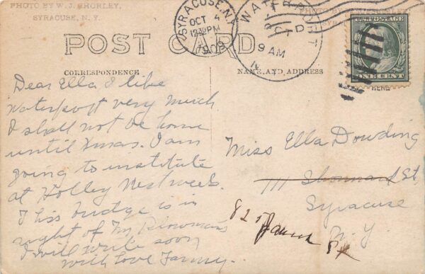 Waterport New York Waterport Reservoir Real Photo Vintage Postcard U5661 - Image 2