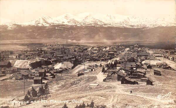 Leadville Colorado View Of Leadville & Mount Massive Photo Vintage PC U5668