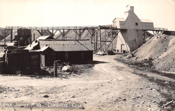 Leadville Colorado Little Johnny Mine B/W Photo Vintage Postcard U5669