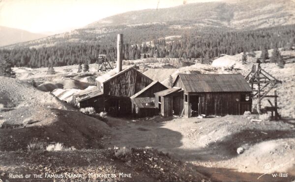Leadville Colorado Ruins, Famous Tabor Matchless Mine B/W Photo Vintage PC U5670