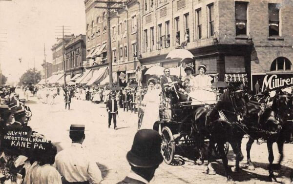 Kane Pennsylvania July 4th Industrial Parade Real Photo Vintage Postcard AA68892