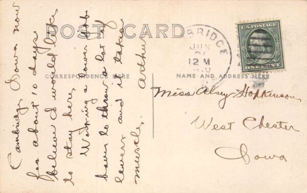 Cambridge Iowa Main Street Opera House Real Photo Postcard AA68893 - Image 2