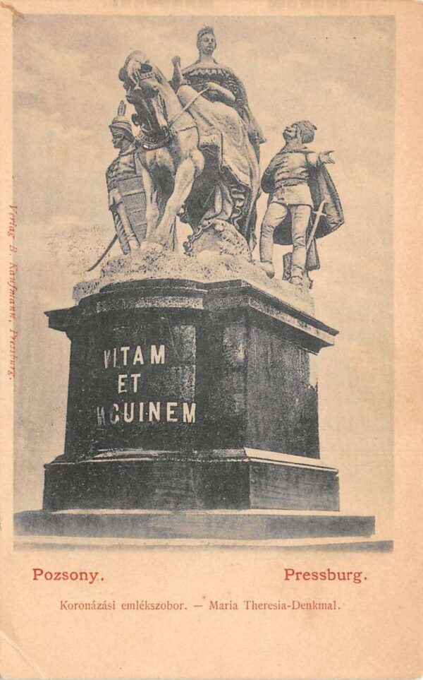 Pressburg Bratislava Czechoslovakia Maria Theresa Monument Postcard AA68909