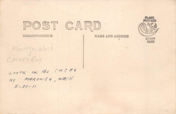 Marenga Washington 1911 Train Wreck Disaster Real Photo Vintage Postcard AA68921 - Image 2