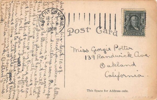 Watertown Wisconsin First Interurban Car Entering Town Vintage Postcard U5721 - Image 2