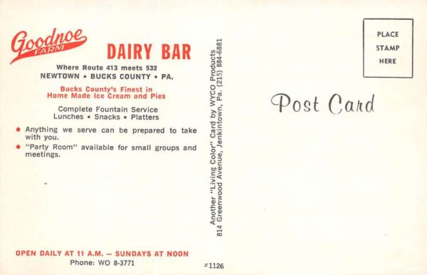 Newtown Pennsylvania Goodnoe Farm Dairy Bar, Interior Photochrome PC U5791 - Image 2