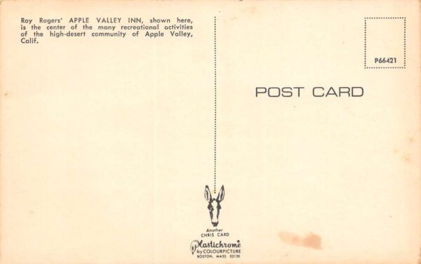 Apple Valley California Roy Rogers' Apple Valley Inn, Multi-View Chrome PC U5799 - Image 2