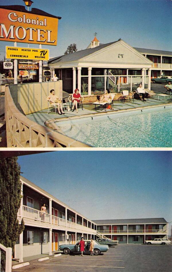 Santa Maria California Colonial Motel Multi-View Chrome Vintage Postcard U5810