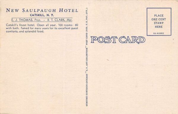 Catskill New York Saulpaugh Hotel Multi-View Linen Vintage Postcard U5817 - Image 2