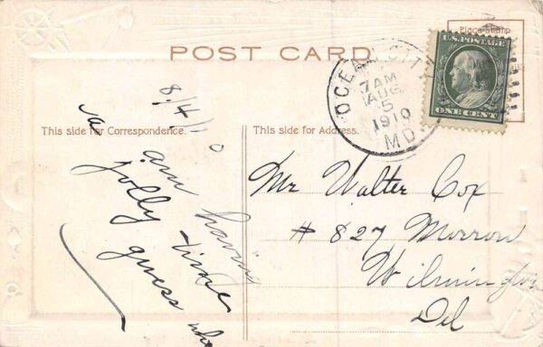 Ocean City Maryland The Breakers, Lithograph W/ Border Vintage Postcard U5830 - Image 2