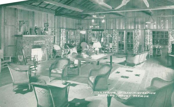 Mount Hermon California Interior, Administration Building, Photochrome Vintage PC U5841