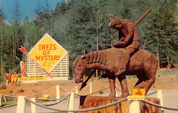 Klamath California Redwood Trees Of Mystery, Photochrome Vintage Postcard U5853
