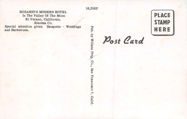 El Verano California Rozario's Modern Hotel Multi-View Chrome Vintage PC U5856 - Image 2