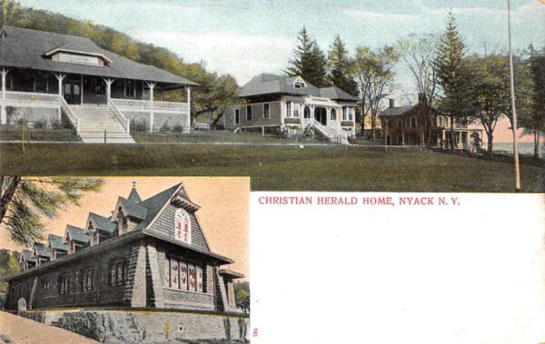 Nyack New York Christian Herald Home, Multi-View Lithograph Vintage PC U5863