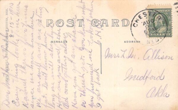 Chester Nebraska West Side Thayer Ave. Real Photo Vintage Postcard U5893 - Image 2